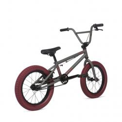 Велосипед BMX STOLEN AGENT 16 2020 16.25 матовый некрашеный с красными покрышками