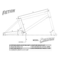 Fiction Creature 20.75 Toxic Splatter BMX Frame